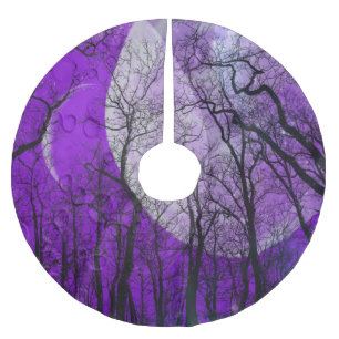 Jupon De Sapin En Polyester Brossé Jupe pourpre d'arbre de couleur de personnaliser