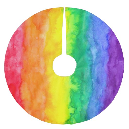 Jupon De Sapin En Polyester Brossé Jupe Rainbow Wash Tree (Devant)