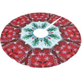 Jupon De Sapin En Polyester Brossé Jupe Red Christmas Holiday Tree (Angle)
