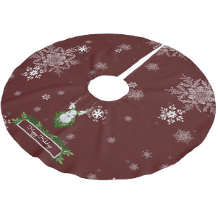 Jupon De Sapin En Polyester Brossé Jupe Red Reindeer Tree