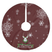 Jupon De Sapin En Polyester Brossé Jupe Red Reindeer Tree (Devant)