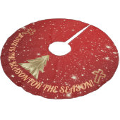 Jupon De Sapin En Polyester Brossé Jupe Red Sparkle Tree - "Jésus est la raison" (Angle)