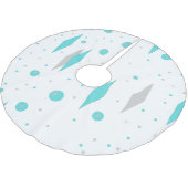Jupon De Sapin En Polyester Brossé Jupe Retro Turquoise Diamond & Starburst Tree (Angle)