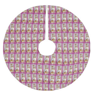 Jupon De Sapin En Polyester Brossé jupe rose d'arbre de motif de sirènes