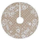 Jupon De Sapin En Polyester Brossé Jupe Shabby Chic Burlap & Lace Tree (Devant)