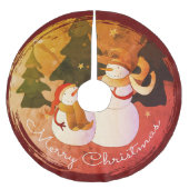 Jupon De Sapin En Polyester Brossé Jupe Snowman Brossé Polyester Tree (Devant)