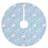 Jupon De Sapin En Polyester Brossé Jupe Snowman Christmas Tree (Devant)