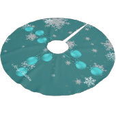 Jupon De Sapin En Polyester Brossé Jupe turquoise de Noël (Angle)