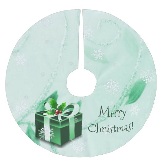 Jupon De Sapin En Polyester Brossé Jupe verte de l'arbre de Noël (Devant)