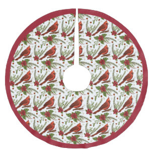 Jupon De Sapin En Polyester Brossé Jupon d'arbre en polyester brossé Cardinal