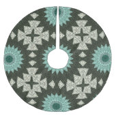 Jupon De Sapin En Polyester Brossé Kaleidoscope Mandala en vert et bleu (Devant)