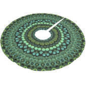 Jupon De Sapin En Polyester Brossé Kaleidoscope vert et Turquoise Mandala Motif (Angle)