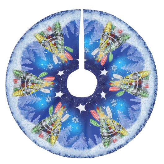 Jupon De Sapin En Polyester Brossé Kayak Noël Arbre kayaks d'hiver (Devant)