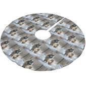 Jupon De Sapin En Polyester Brossé Keeshond Qu'Il Neige Noël (Angle)