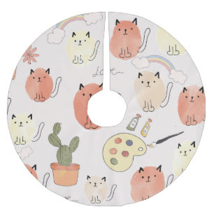 Jupon De Sapin En Polyester Brossé Kitty Kitten Chats : Motif animal mignon