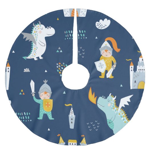 Jupon De Sapin En Polyester Brossé Knight Dragon Castle Motif enfant (Devant)