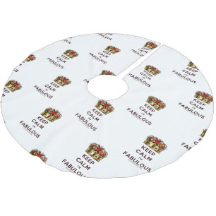 Jupon De Sapin En Polyester Brossé La couronne dorée rouge de SlipperyJoe reste calme