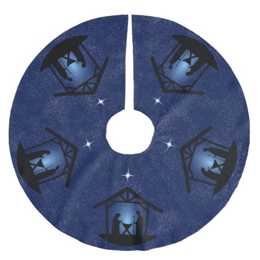 Jupon De Sapin En Polyester Brossé La crèche de Noël Scène religieuse (Devant)