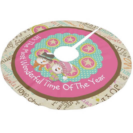 Jupon De Sapin En Polyester Brossé La Jupe de l'arbre de l'année (Angle)