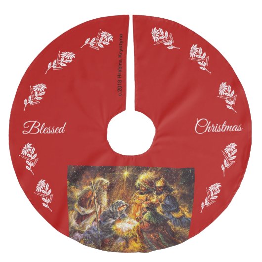 JUPON DE SAPIN EN POLYESTER BROSSÉ LA NATIVITÉ #10 (Devant)