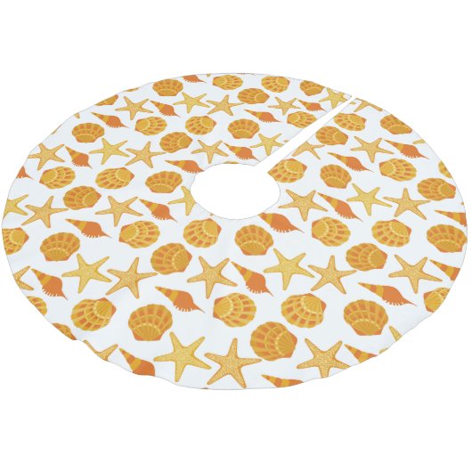 Jupon De Sapin En Polyester Brossé La plage orange Shell modèlent (Angle)