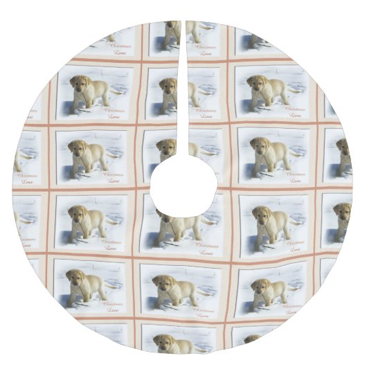 Jupon De Sapin En Polyester Brossé Labrador Retriever Christmas (Devant)