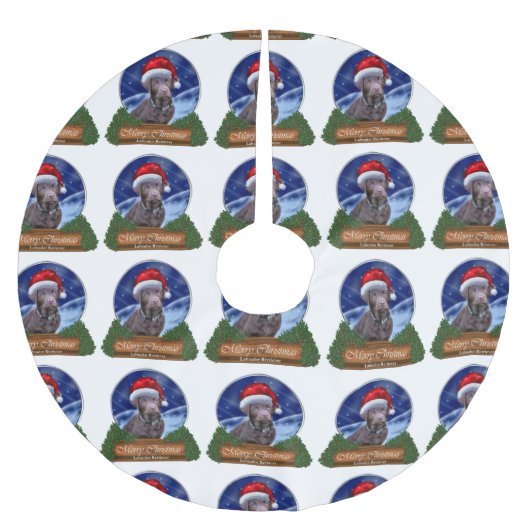 Jupon De Sapin En Polyester Brossé Labrador Retriever Christmas (Devant)