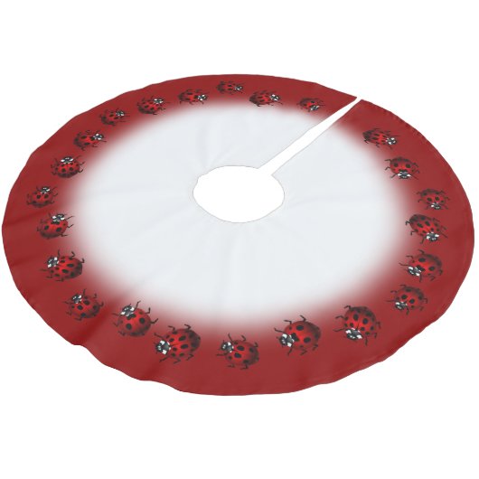 Jupon De Sapin En Polyester Brossé Ladybug Christmas Tree Jupe Ladybird Holiday Deco (Angle)