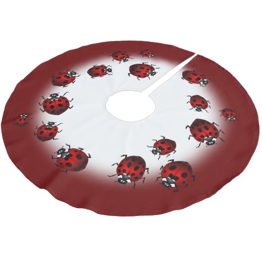 Jupon De Sapin En Polyester Brossé Ladybug Christmas Tree Jupe Ladybird Holiday Deco (Angle)