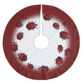 Jupon De Sapin En Polyester Brossé Ladybug Christmas Tree Jupe Ladybird Holiday Deco (Devant)