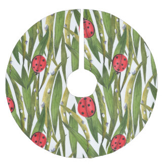 Jupon De Sapin En Polyester Brossé Ladybugs : motif d'aquarelle arrière - plan margue