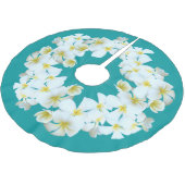 Jupon De Sapin En Polyester Brossé Lagoon Blue Tropical Plumeria (Angle)