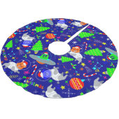 Jupon De Sapin En Polyester Brossé laide alien de Noël père Noël chat chien (Angle)