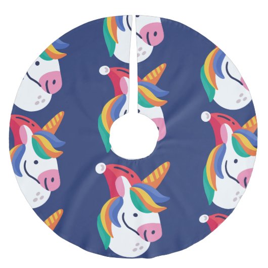 Jupon De Sapin En Polyester Brossé laide noël licorne santa claus (Devant)