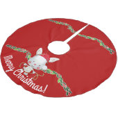 Jupon De Sapin En Polyester Brossé Lapin de Noël (Angle)