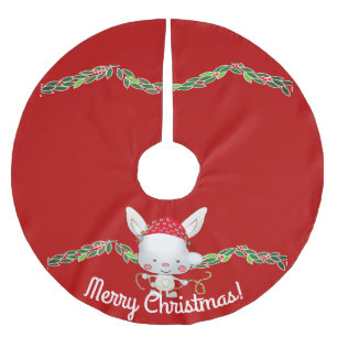 Jupon De Sapin En Polyester Brossé Lapin de Noël