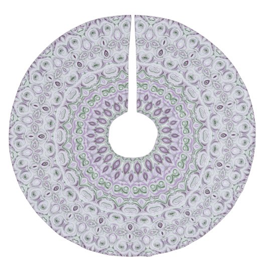Jupon De Sapin En Polyester Brossé Lavande et vert Mandala Motif Design (Devant)