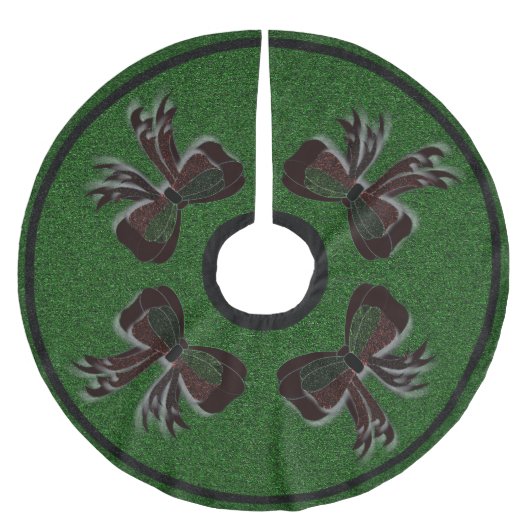 Jupon De Sapin En Polyester Brossé Le Bow de Noël - (Devant)