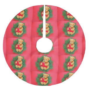 Jupon De Sapin En Polyester Brossé Le nounours concernent la guirlande avec le bas