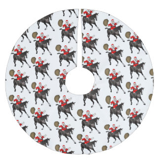Jupon De Sapin En Polyester Brossé Le père noël aime les chevaux noirs