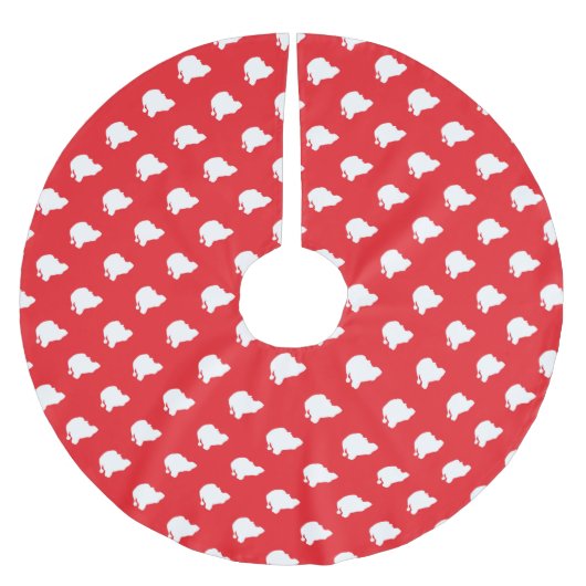 Jupon De Sapin En Polyester Brossé Le Père Noël en rouge (Devant)