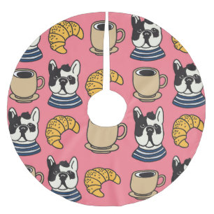 Jupon De Sapin En Polyester Brossé Le taurin français, le café, le thème croissant.