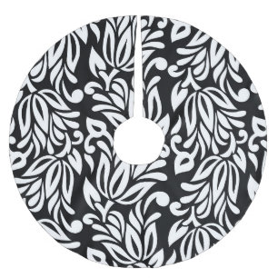 Jupon De Sapin En Polyester Brossé Le textile noir et blanc.