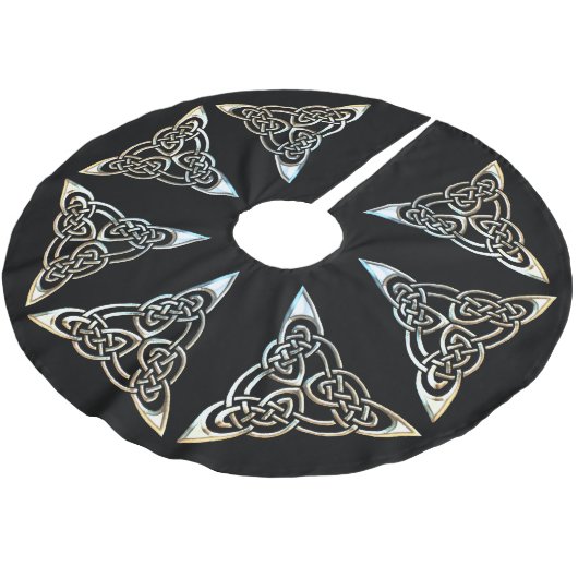 Jupon De Sapin En Polyester Brossé Le triangle noir d'argent Spirales Céleste Concept (Angle)