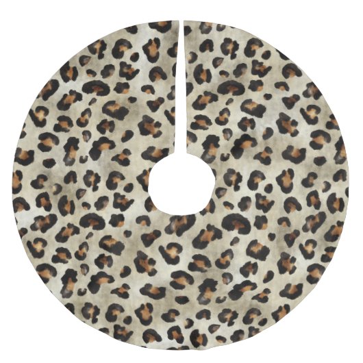 Jupon De Sapin En Polyester Brossé Leopard Cheetah Animal Print Pattern Beige Brown (Devant)