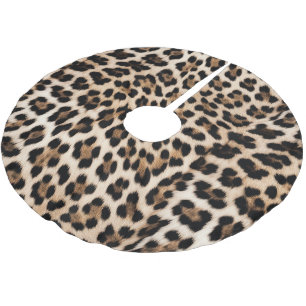 Jupon De Sapin En Polyester Brossé Léopard noir Brown crémeux
