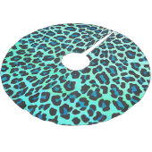 Jupon De Sapin En Polyester Brossé Léopard noir et Turquoise (Angle)