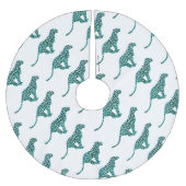 Jupon De Sapin En Polyester Brossé Léopard noir et Turquoise (Devant)