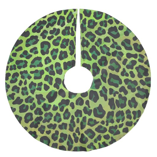 Jupon De Sapin En Polyester Brossé Léopard noir et vert (Devant)