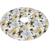 Jupon De Sapin En Polyester Brossé Léopards blancs en or (Angle)